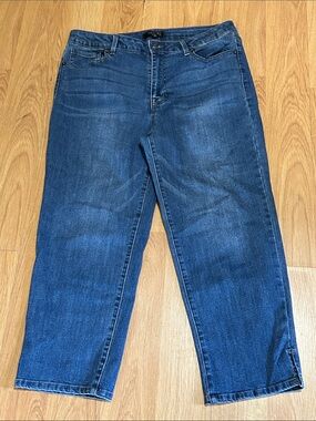Women's Cropped Ankle Jeans in Dark Blue Size 12